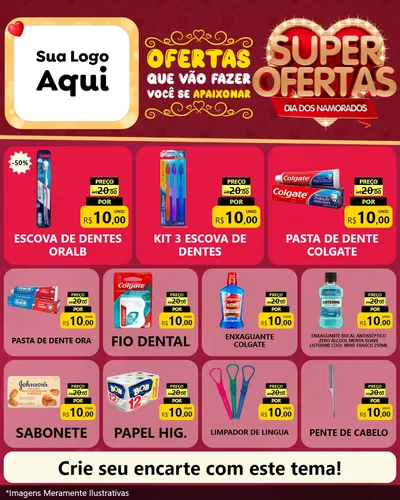 Modelo de Rede Social para Feed Instagram com o tema Dia dos Namorados para Higiene Pessoal