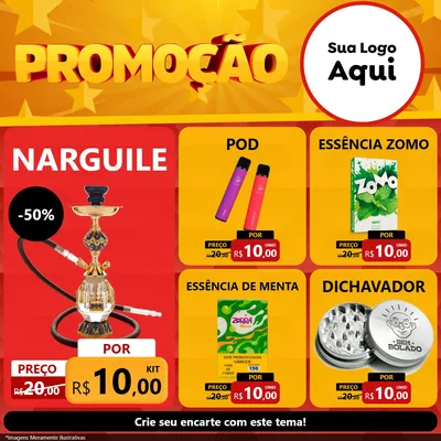 Modelo de Rede Social para Feed Facebook com o tema Promoção para Tabacaria