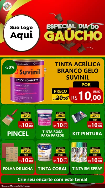 Modelo de Rede Social para Stories com o tema Especial Dia do Gaúcho para Tintas e Ferramentas