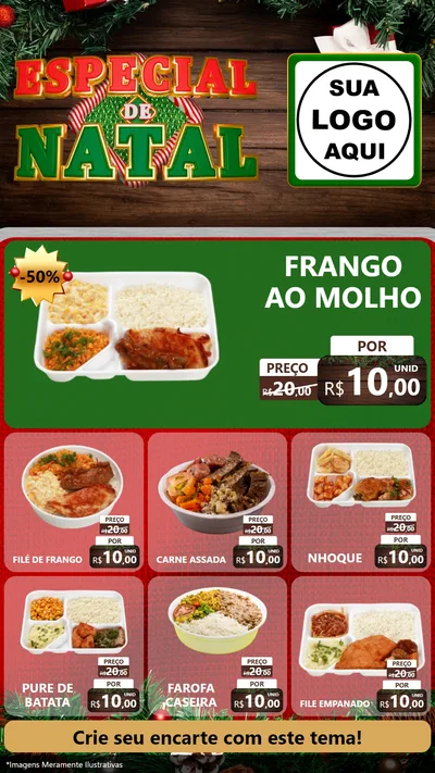 Modelo de Rede Social para Stories com o tema Especial de Natal para Restaurante