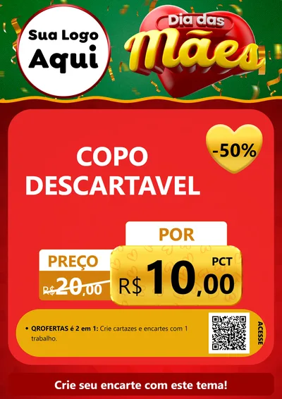 Modelo de Cartaz para Cartaz A4 Vertical com o tema Dia das Mães para Embalagens