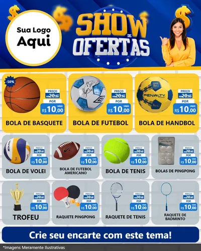 Modelo de Rede Social para Feed Instagram com o tema Show de Ofertas para Artigos Esportivos