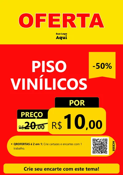 Modelo de Cartaz para Cartaz A4 Vertical com o tema OFERTA - Vermelho Cartaz para Material para Construção