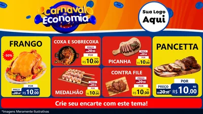 Modelo de TV para TV Horizontal com o tema Carnaval da Economia para Assados