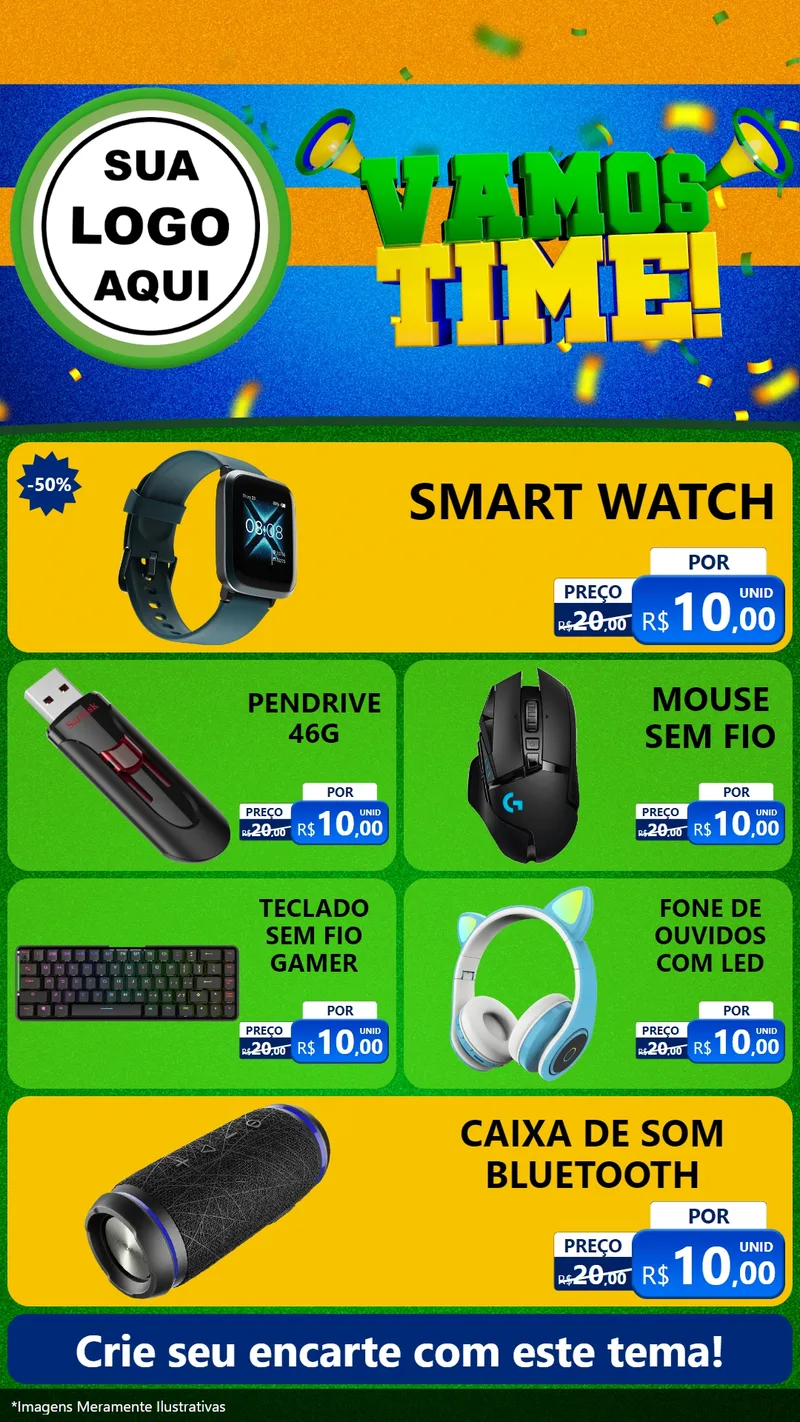 Modelo de TV para TV Vertical com o tema Vamos Time! para Informática