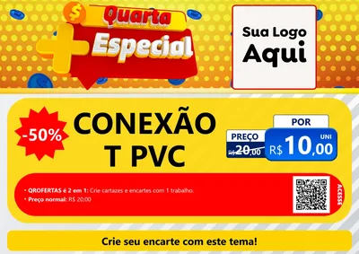 Modelo de Cartaz para Cartaz A4 Horizontal com o tema Quarta Mais Especial para Tubos e conexões