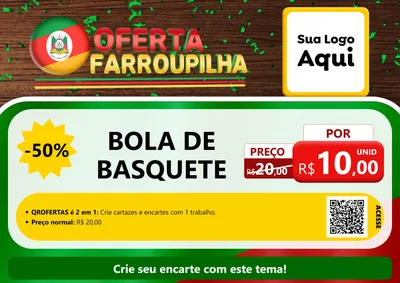 Modelo de Cartaz para Cartaz A4 Horizontal com o tema Oferta Farroupilha para Artigos Esportivos