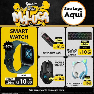 Modelo de Rede Social para Feed Facebook com o tema Quinta e Sexta Maluca para Informática