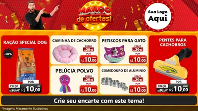 Modelo de TV para TV Horizontal com o tema Março de Ofertas! para Pet Shop