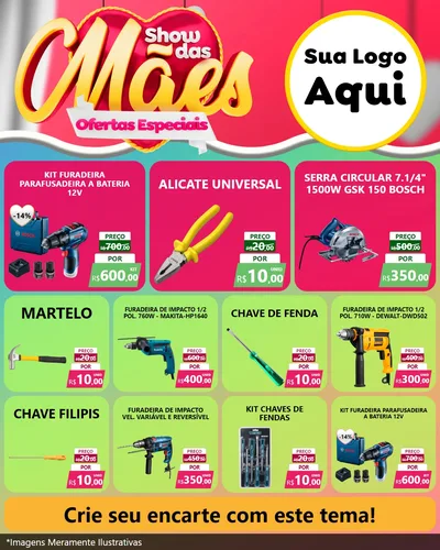Modelo de Rede Social para Feed Instagram com o tema Show das Mães - Ofertas Especiais para Maquinas e Ferramentas