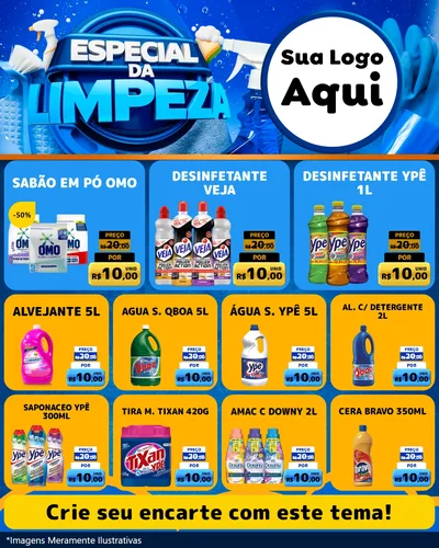 Modelo de Rede Social para Feed Instagram com o tema Especial Da Limpeza para Produtos de Limpeza