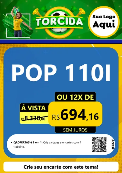 Modelo de Cartaz para Cartaz A4 Vertical com o tema Torcida para Concessionaria de Motos