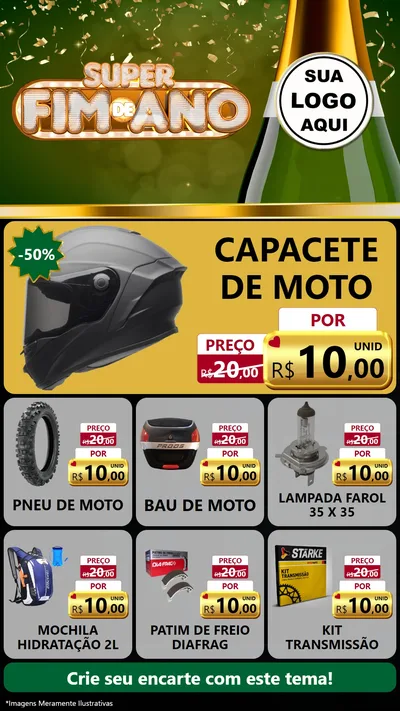 Modelo de Rede Social para Stories com o tema Super Fim de Ano para Moto peças