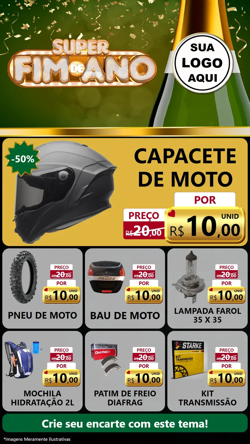 Modelo de Rede Social para Stories com o tema Super Fim de Ano para Moto peças