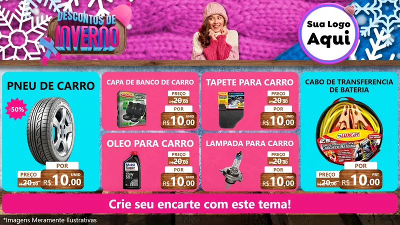 Modelo de TV para TV Horizontal com o tema Descontos de Inverno para Auto peças