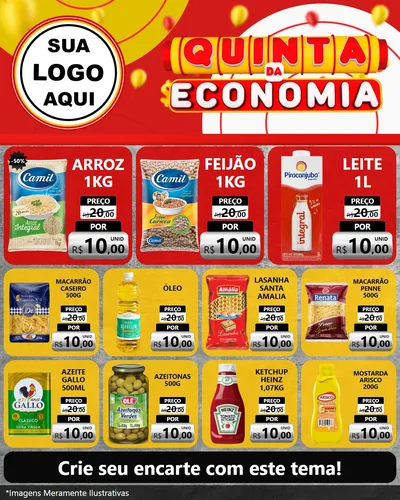 Modelo de Rede Social para Feed Instagram com o tema Quinta da Economia para Supermercado