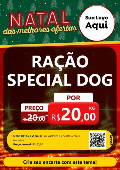 Modelo de Cartaz para Cartaz A4 Vertical com o tema Natal das Melhores Ofertas para Pet Shop