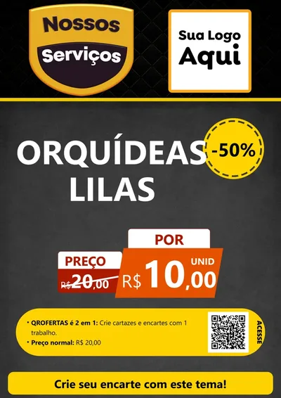 Modelo de Cartaz para Cartaz A4 Vertical com o tema Nossos Serviços para Floricultura e jardim