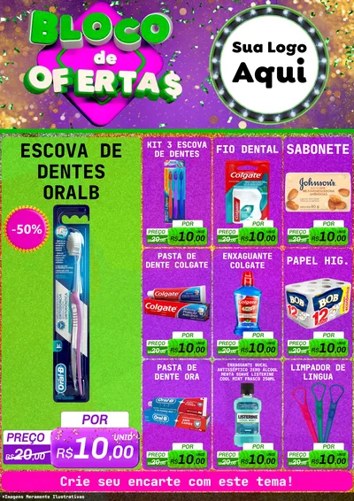 Modelo de Encarte para Encarte A4 Vertical com o tema Bloco de Ofertas para Higiene Pessoal