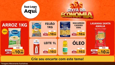 Modelo de TV para TV Horizontal com o tema Sexta da Economia para Supermercado