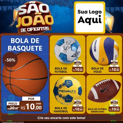 Modelo de Rede Social para Feed Facebook com o tema São João Ofertas Imbatíveis! - Junina para Artigos Esportivos