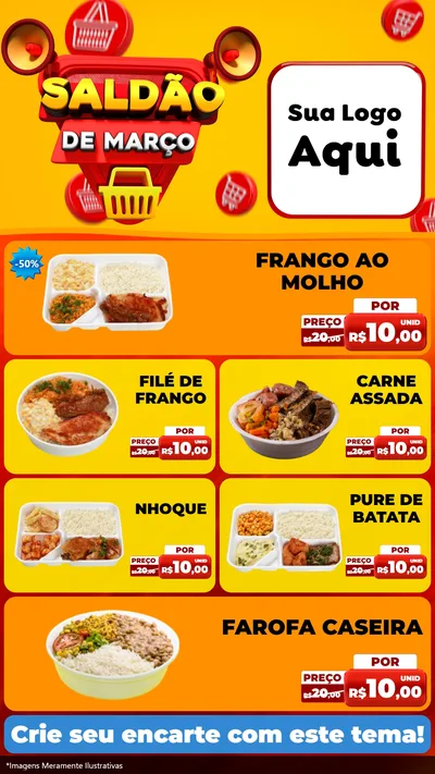 Modelo de TV para TV Vertical com o tema Saldão de Março para Restaurante