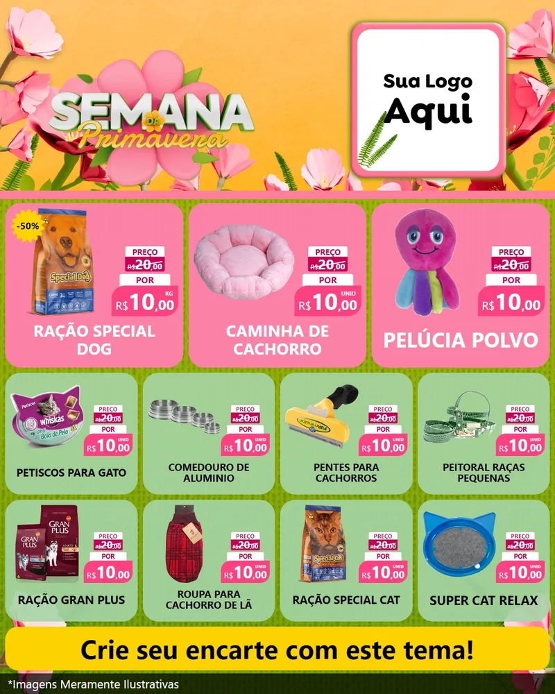 Modelo de Rede Social para Feed Instagram com o tema Semana da Primavera para Pet Shop