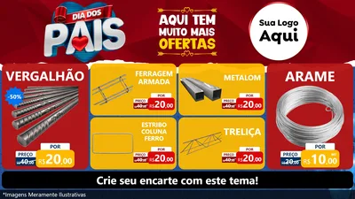 Modelo de TV para TV Horizontal com o tema Dia dos Pais para Ferragens