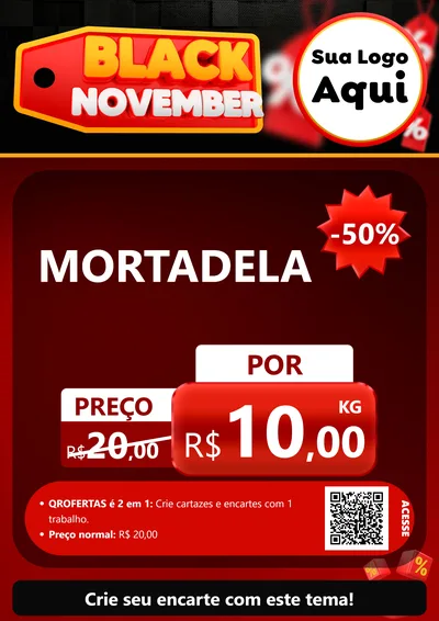 Modelo de Cartaz para Cartaz A4 Vertical com o tema Black November para Frios e Laticínios