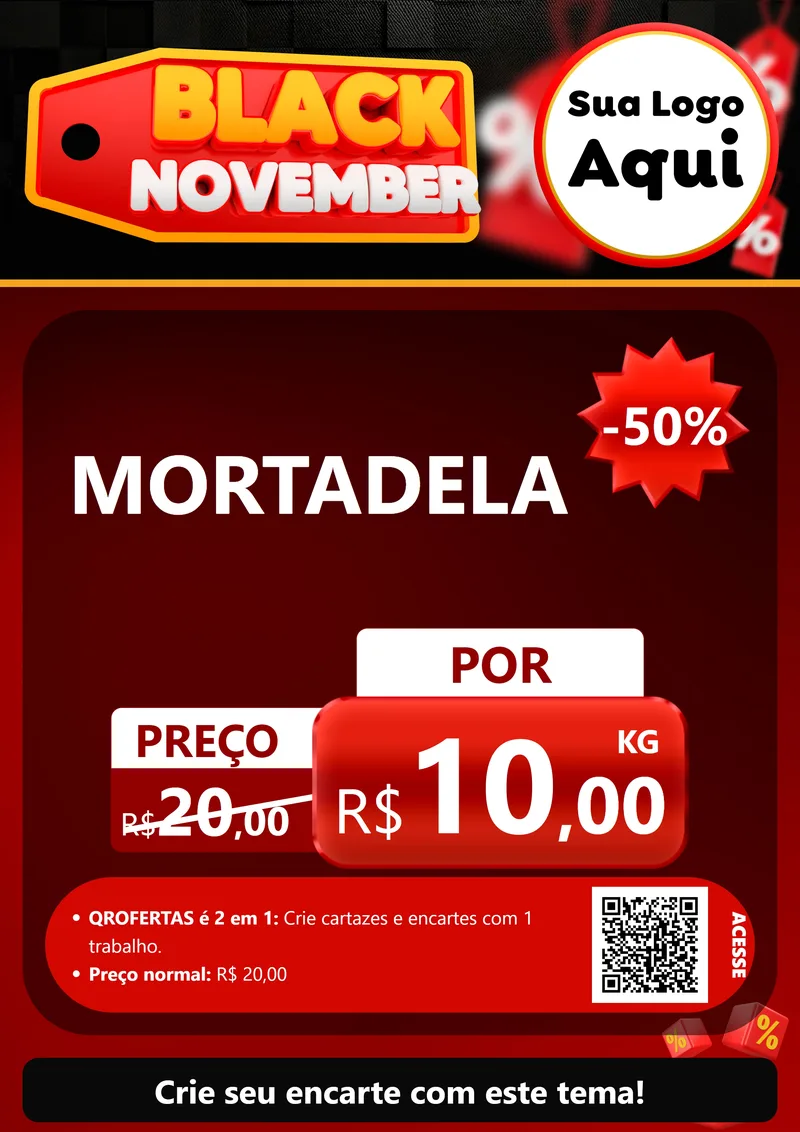 Modelo de Cartaz para Cartaz A4 Vertical com o tema Black November para Frios e Laticínios