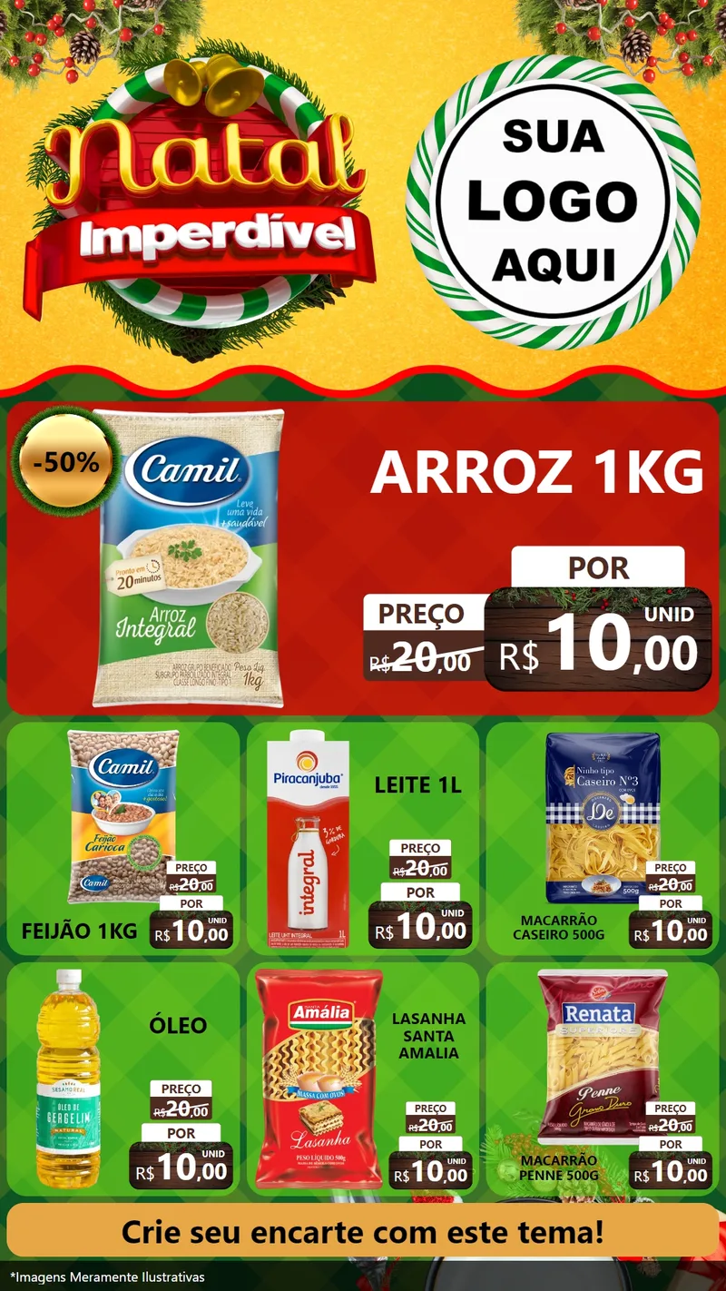 Modelo de Rede Social para Stories com o tema Natal Imperdível para Supermercado