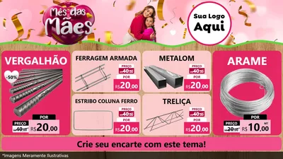 Modelo de TV para TV Horizontal com o tema Mês das Mães para Ferragens