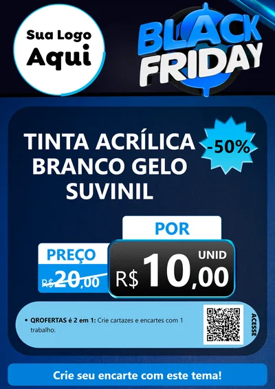 Modelo de Cartaz para Cartaz A4 Vertical com o tema Black Friday para Tintas e Ferramentas