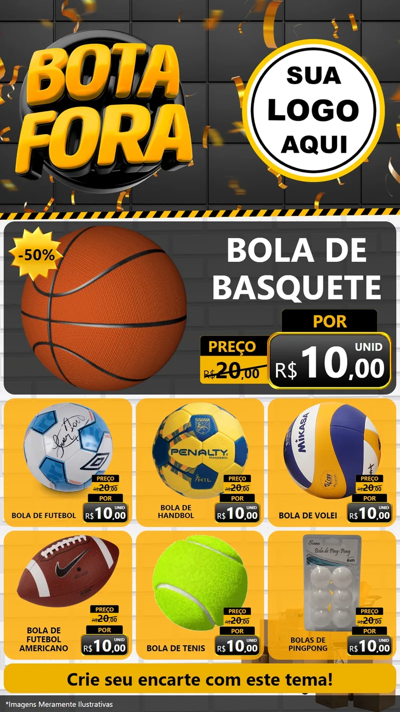 Modelo de Rede Social para Stories com o tema Bota Fora para Artigos Esportivos