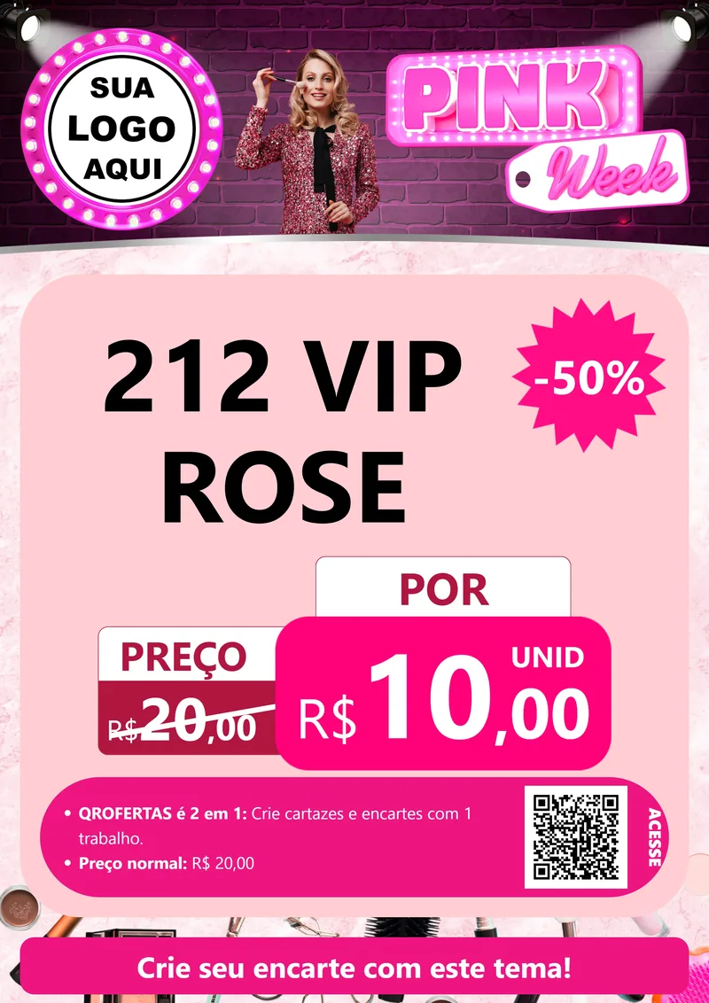 Modelo de Cartaz para Cartaz A4 Vertical com o tema Pink Week para Perfumes