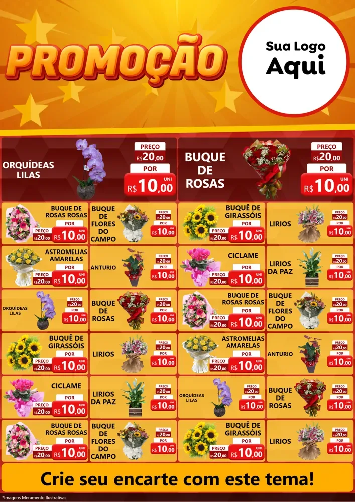 Modelo de Encarte para Encarte A4 Vertical com o tema Promoção para Floricultura e jardim