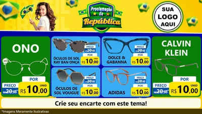 Modelo de TV para TV Horizontal com o tema Proclamação da República para Óticas