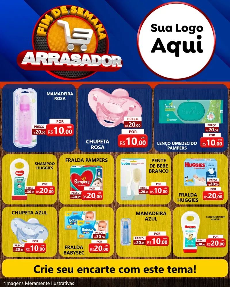 Modelo de Rede Social para Feed Instagram com o tema Fim De Semana Arrasador para Bebês