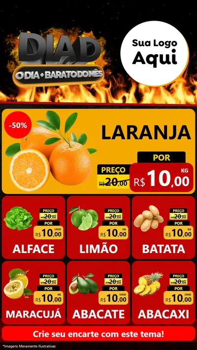 Modelo de Rede Social para Stories com o tema Dia D, O Dia Mais Barato Do Mês para Hortifrúti