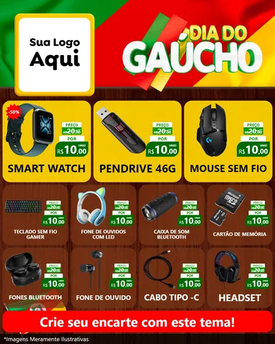 Modelo de Rede Social para Feed Instagram com o tema Dia do Gaúcho para Informática