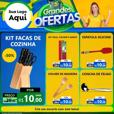 Modelo de Rede Social para Feed Facebook com o tema Grandes Ofertas para Utilidades Domésticas