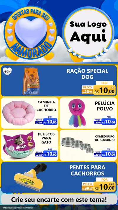 Modelo de TV para TV Vertical com o tema Ofertas Para Seu Namorado para Pet Shop