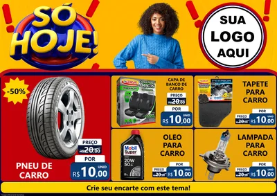 Modelo de Encarte para Encarte A4 Horizontal com o tema Só Hoje! para Auto peças