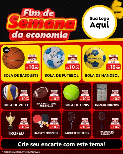 Modelo de Rede Social para Feed Instagram com o tema Fim de Semana da Economia para Artigos Esportivos