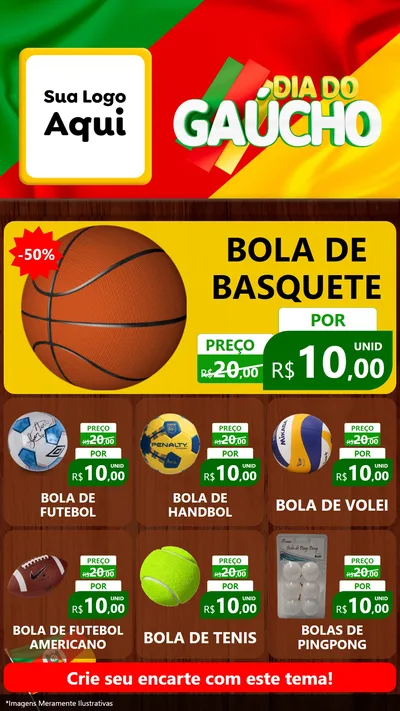 Modelo de Rede Social para Stories com o tema Dia do Gaúcho para Artigos Esportivos