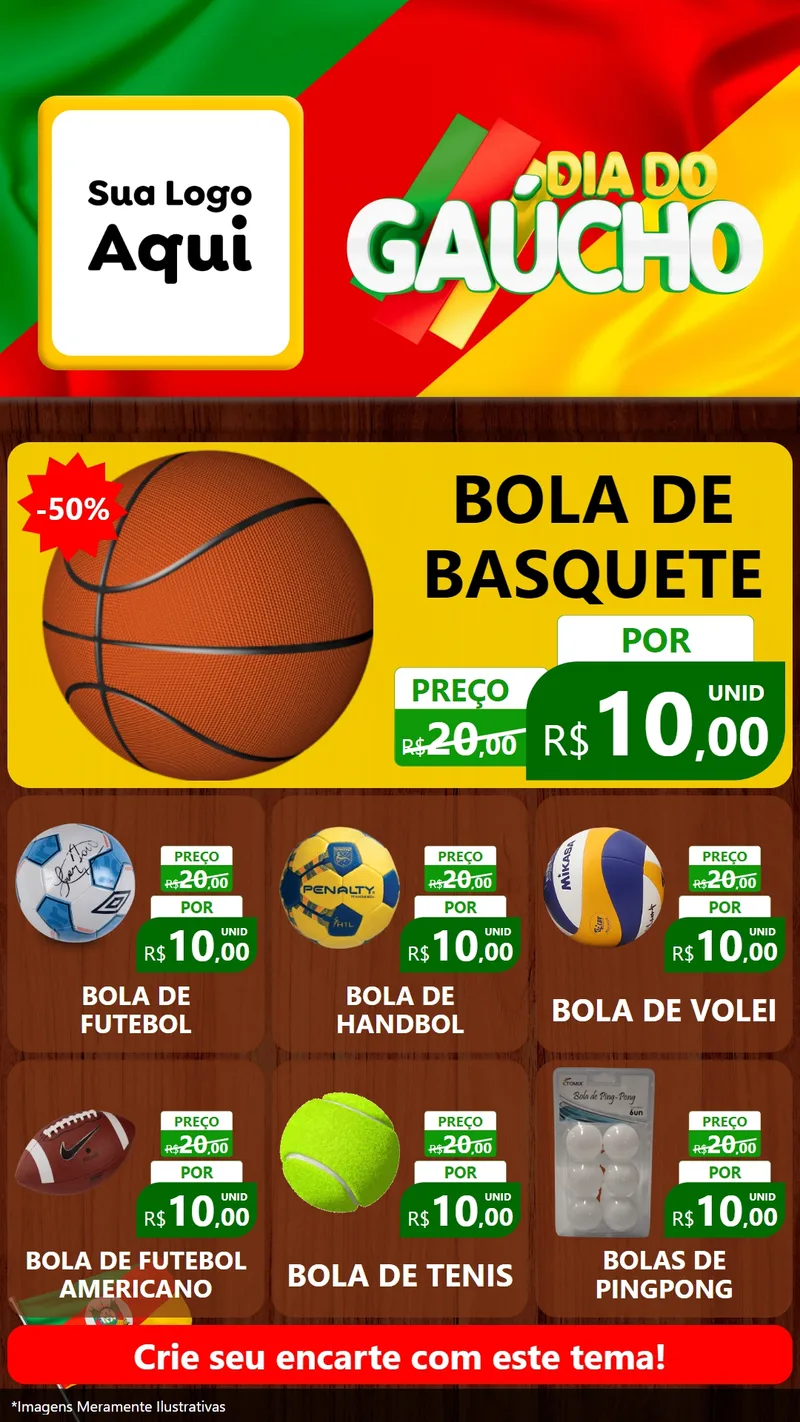 Modelo de Rede Social para Stories com o tema Dia do Gaúcho para Artigos Esportivos