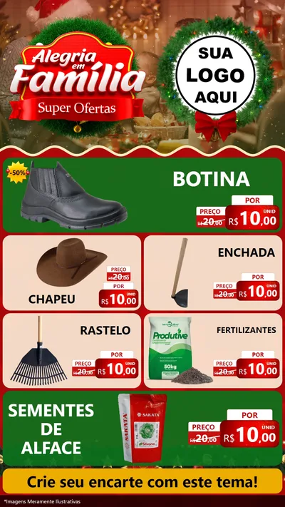 Modelo de TV para TV Vertical com o tema Alegria Em Família - Super Ofertas para Agropecuária