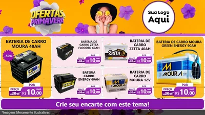 Modelo de TV para TV Horizontal com o tema Ofertas Da Primavera para Baterias Elétricas