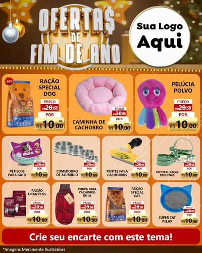 Modelo de Rede Social para Feed Instagram com o tema Ofertas de Fim de Ano para Pet Shop