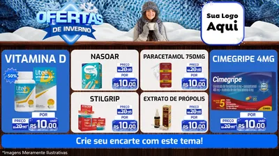 Modelo de TV para TV Horizontal com o tema Ofertas de Inverno para Farmácia